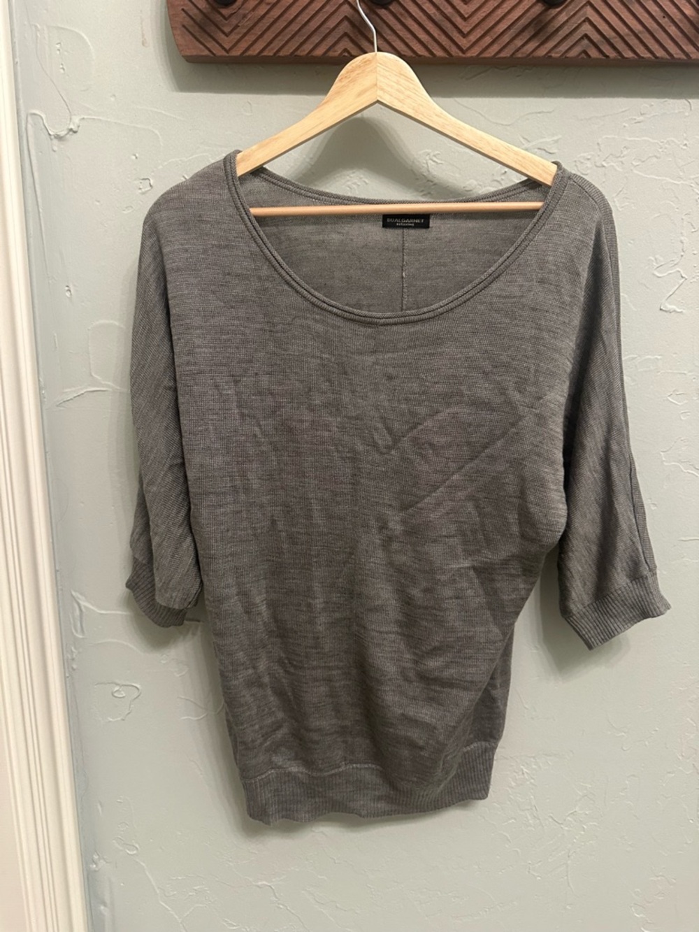 Lightweight Gray Scoop Neck Women’s Top